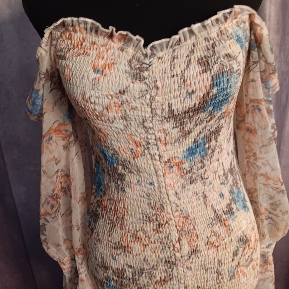 Hippie Vibe Tribe Vintage Floral Print Mini dress - Picture 6 of 11